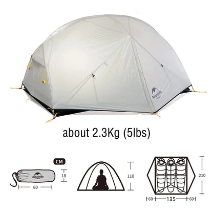 2 Person Camping Tent Ultralight  Nylon Backpacking Waterproof