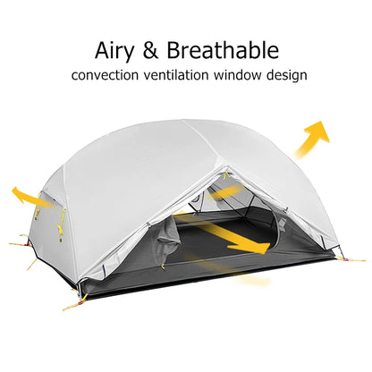 2 Person Camping Tent Ultralight  Nylon Backpacking Waterproof