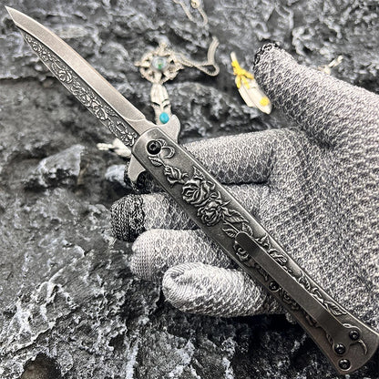 Outdoor Portable Folding Knife Self Defense Survival tool