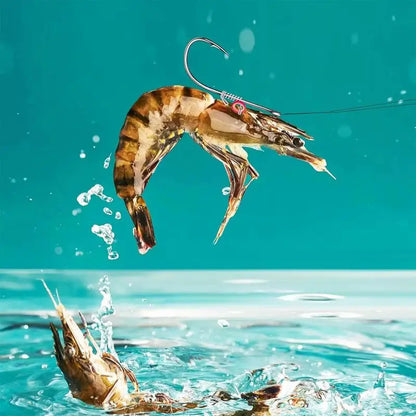 10Pcs/Set Live Shrimp Bait Hooks Carbon Steel Barbed Fishhook