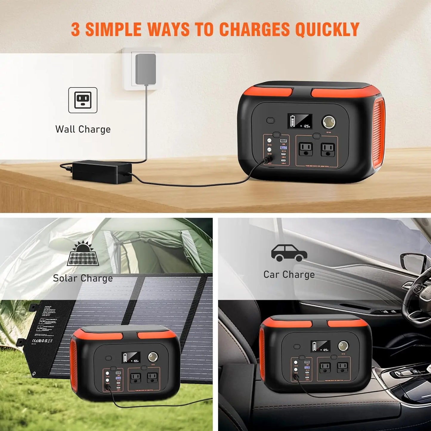 600W/300W/200W/120W Portable Power Station,Solar Generator