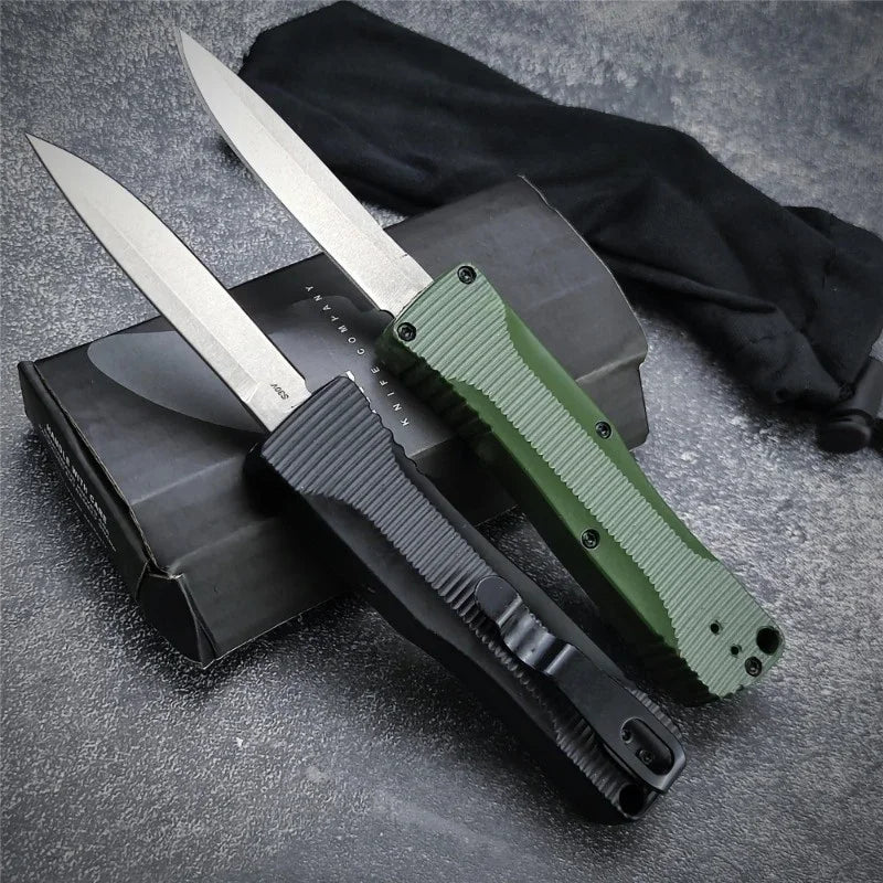 BM 4850 Push Button Knife Zinc Alloy Handle 440C Blade Outdoor Camping Adventure Fishing Cutting Daily Carry Multi-purpose Tools