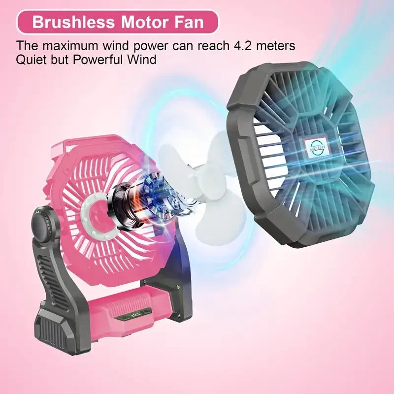 Charging + Lighting + Fan Three-In-One Electric Camping
