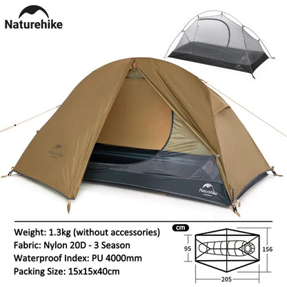 Naturehike Cycling Tent 1 Person Tent Ultralight Bicycle Tent Double Layer Fishing 4 Season Tent Waterproof Outdoor Camping Tent