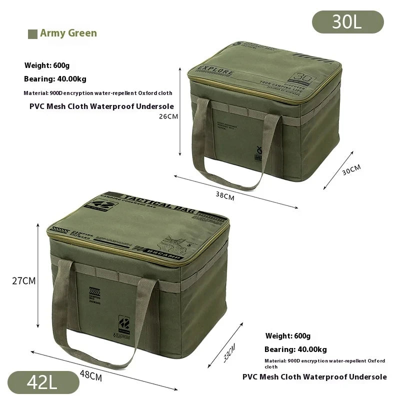 30-42L Tactical Camping Storage Bag - Insulated Folding Box for Picnic,