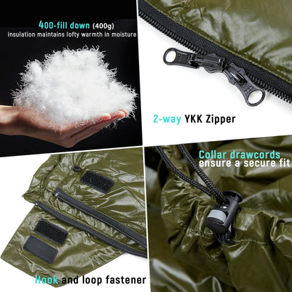 Ultralight Down Sleeping Bag 41-68 Degree F
