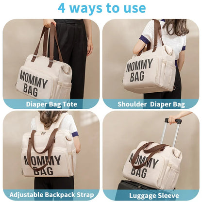 New Fashion Mommy Bag Backpack for Outdoor Travel Baby Care Large Capacity Multifunctional Diaper Bag Nappy Organize Stroller