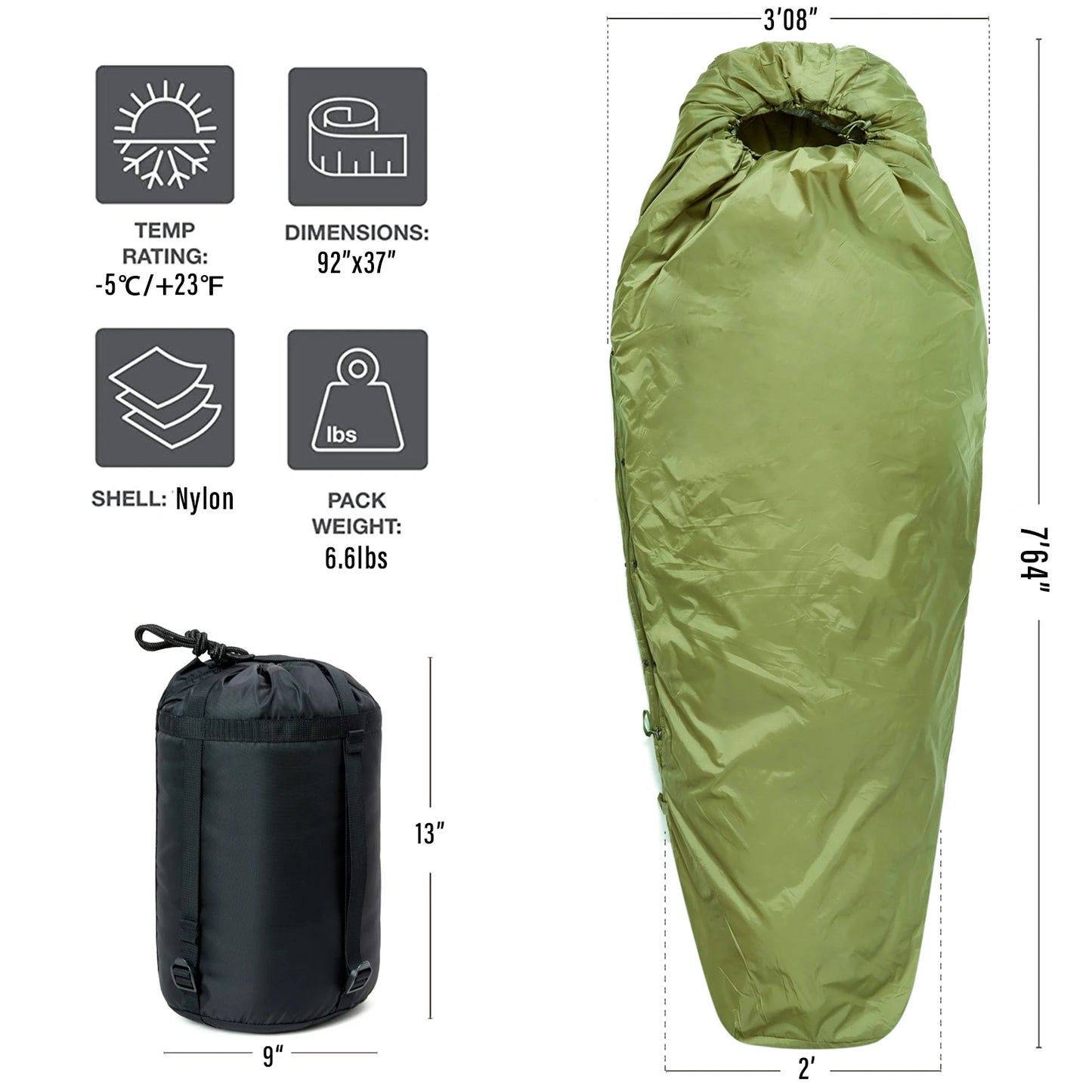 Sleeping Bag, Army Modular Sleep System for All Season