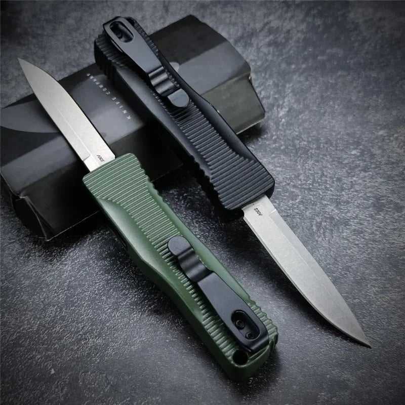 BM 4850 Push Button Knife Zinc Alloy Handle 440C Blade Outdoor Camping Adventure Fishing Cutting Daily Carry Multi-purpose Tools