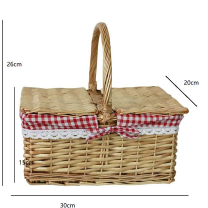 Woven Wicker Basket Picnic Camping Storage Home Decor