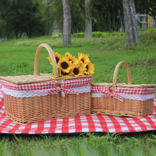 Woven Wicker Basket Picnic Camping Storage Home Decor