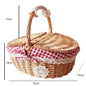Woven Wicker Basket Picnic Camping Storage Home Decor