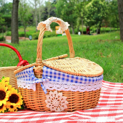 Woven Wicker Basket Picnic Camping Storage Home Decor