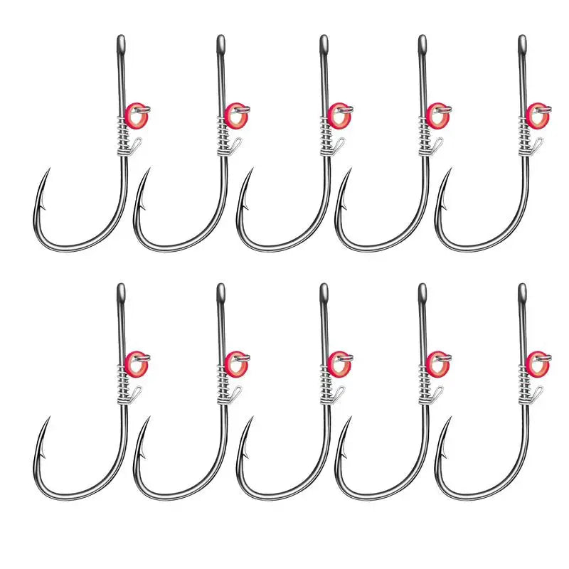 10Pcs/Set Live Shrimp Bait Hooks Carbon Steel Barbed Fishhook