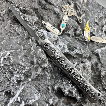 Outdoor Portable Folding Knife Self Defense Survival tool