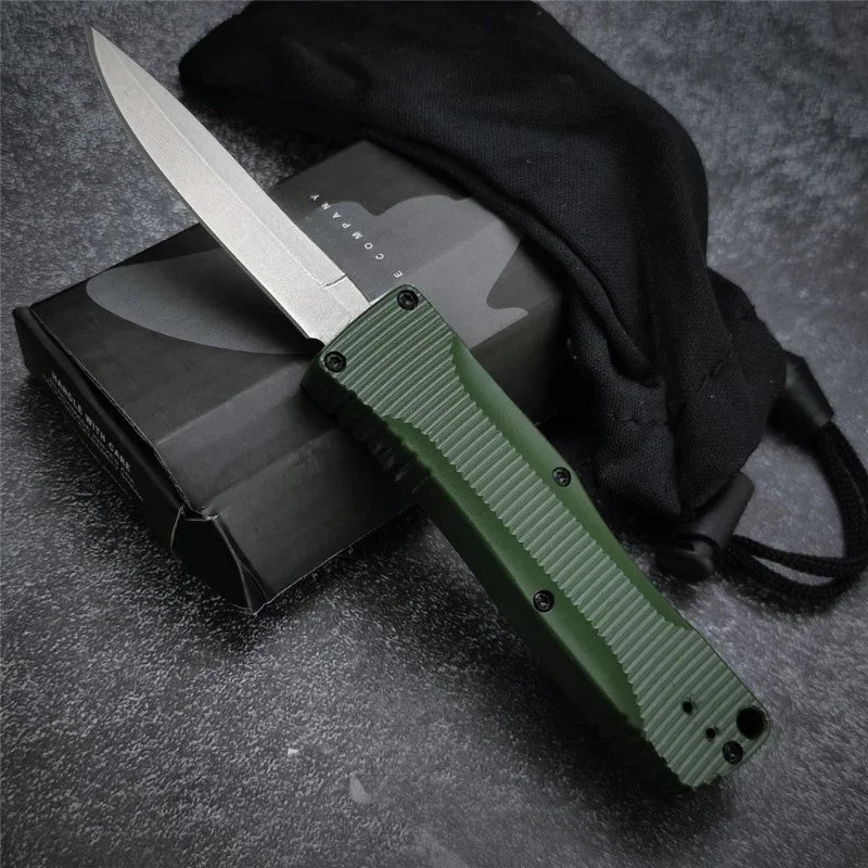 BM 4850 Push Button Knife Zinc Alloy Handle 440C Blade Outdoor Camping Adventure Fishing Cutting Daily Carry Multi-purpose Tools