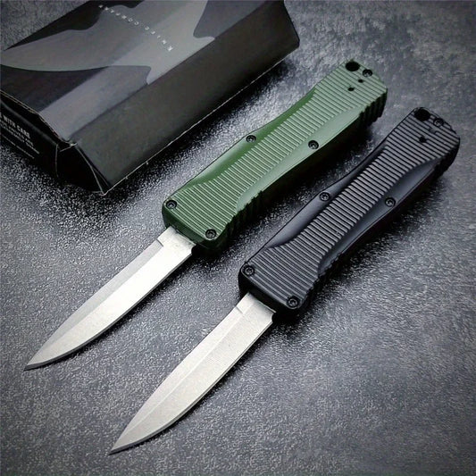 BM 4850 Push Button Knife Zinc Alloy Handle 440C Blade Outdoor Camping Adventure Fishing Cutting Daily Carry Multi-purpose Tools
