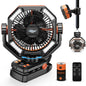 Camping Fan with Dual Motor Rechargeable Clip