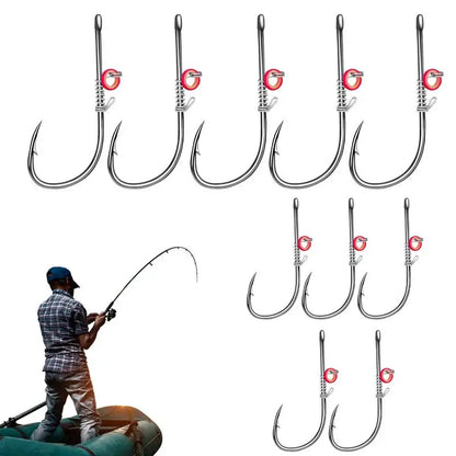 10Pcs/Set Live Shrimp Bait Hooks Carbon Steel Barbed Fishhook
