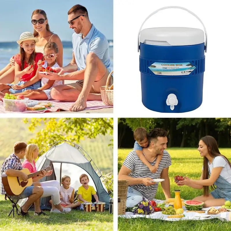 3.8L Camping Coolers Long-Lasting Insulation Portable Drink Dispensers Beverage Serveware for Outdoor Events ﻿